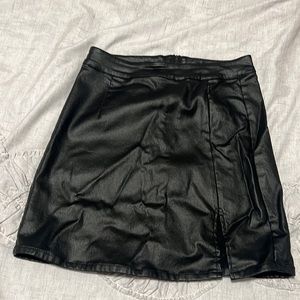 Vegan leather mini skirt